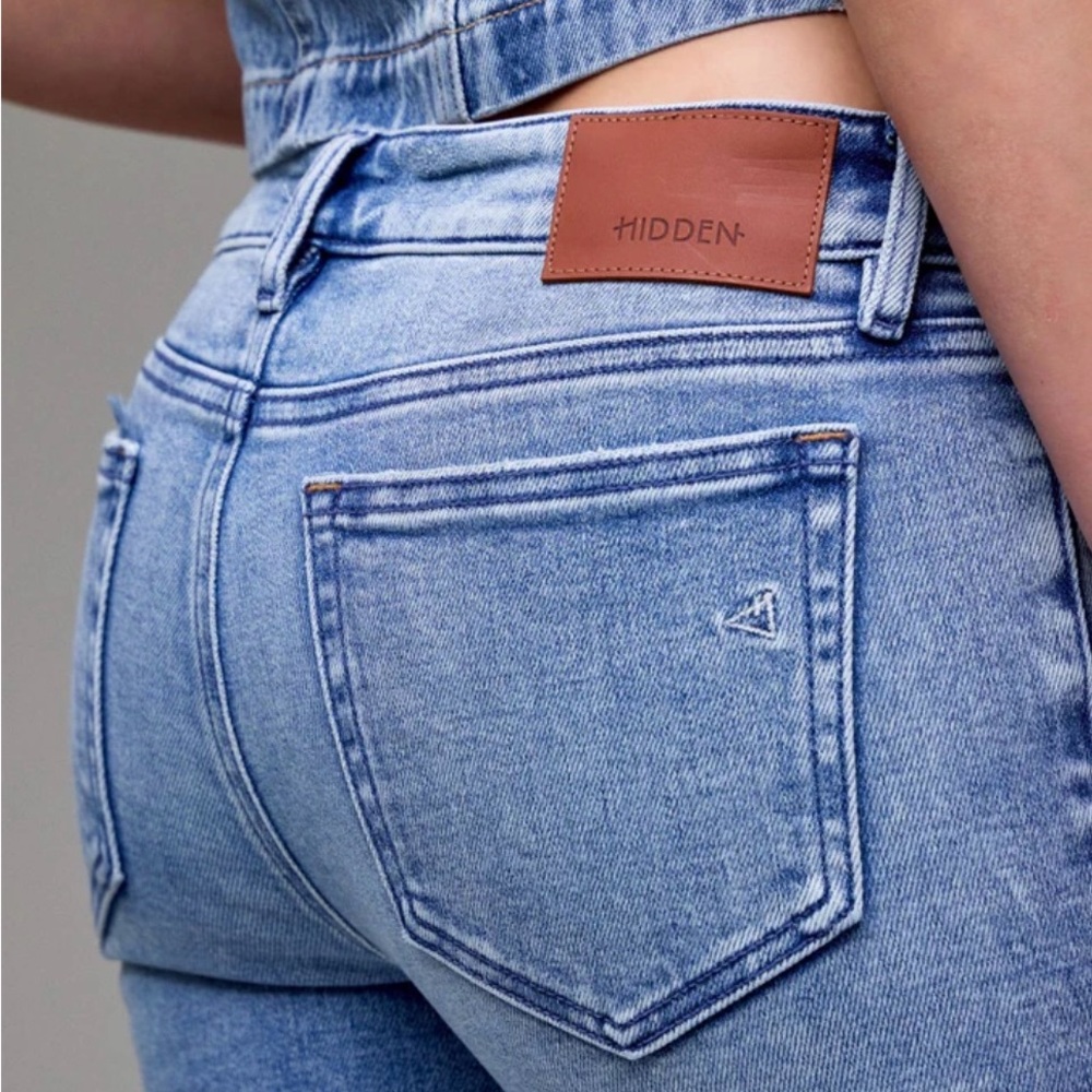HIDDEN™ Light Blue High-Rise Wide Leg Jeans